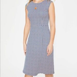 Boden Cyan Flower Fan Marina Dress